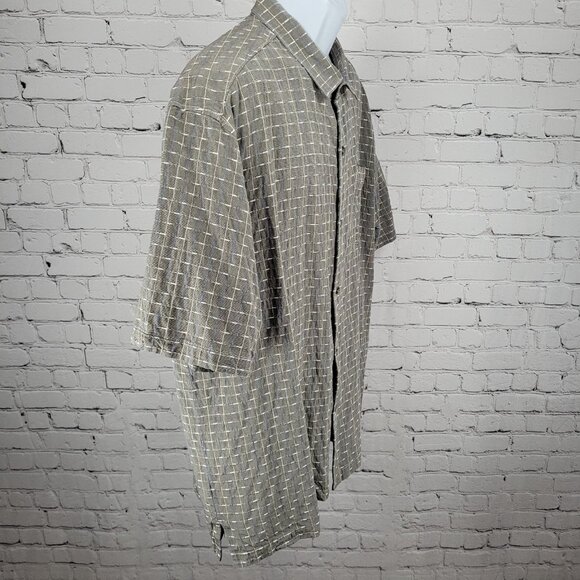 Tommy Bahama Grey Silk Cotton Original Fit Button Up Short Sleeve Shirt XXL - Picture 11 of 11